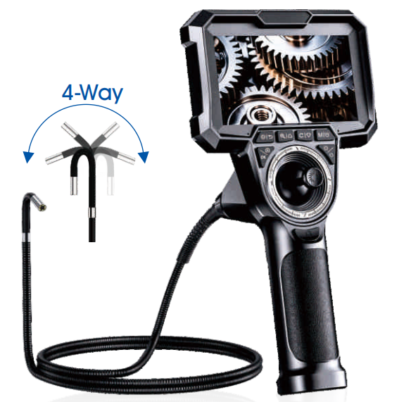 GL76 4 Yönlü 720° Oynar Başlı 6mm Lens Çapı  1 Metre Yarı Sert Kablo Endüstriyel Endoskop Kamera